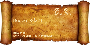 Becze Kál névjegykártya